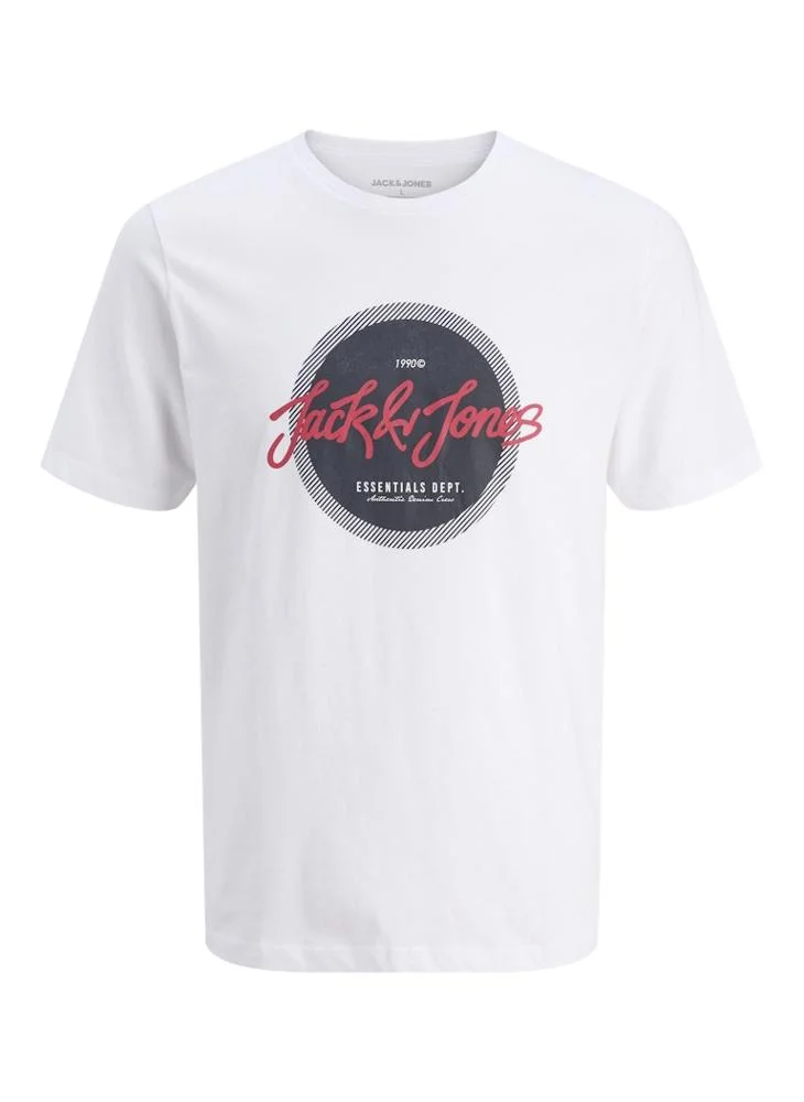 JACK & JONES  Logo Regular Fit Crew Neck T-Shirt for Men | Best Price UAE