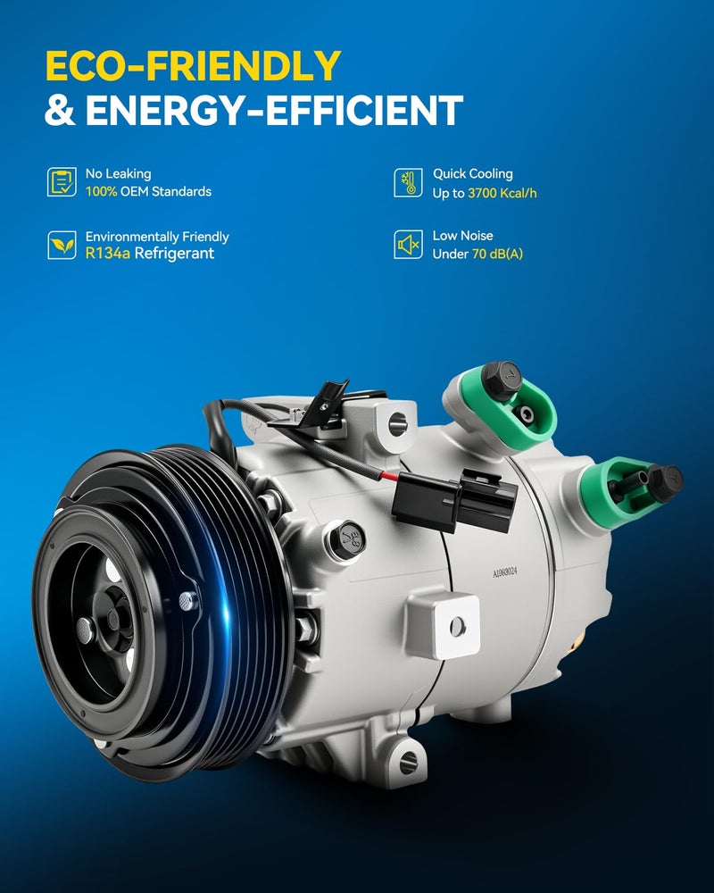 PHILTOP AC Compressor Compatible with 2014-2018 Forte; For-te-5 2.0L, 2014-2017 Elantra 2.0L; Elantra GT, Air Conditioning Compressor - Image 3