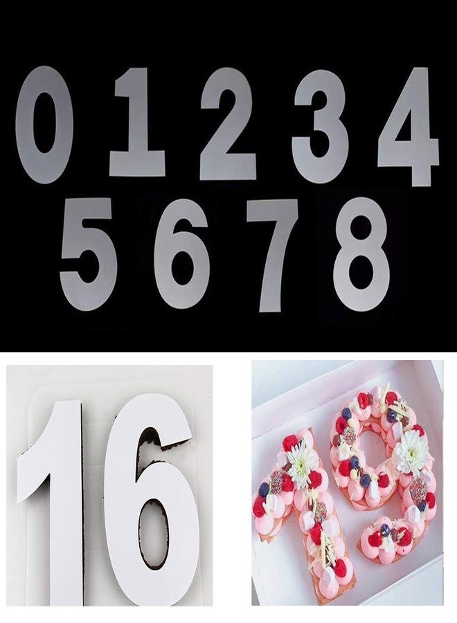 MLOLM 0-8 Numeral Stencils Molds 10 Inch Arabic Number Cake Maker Decorative Fillings Layered Baking Tools for DIY Wedding Birthday Anniversary - Image 3