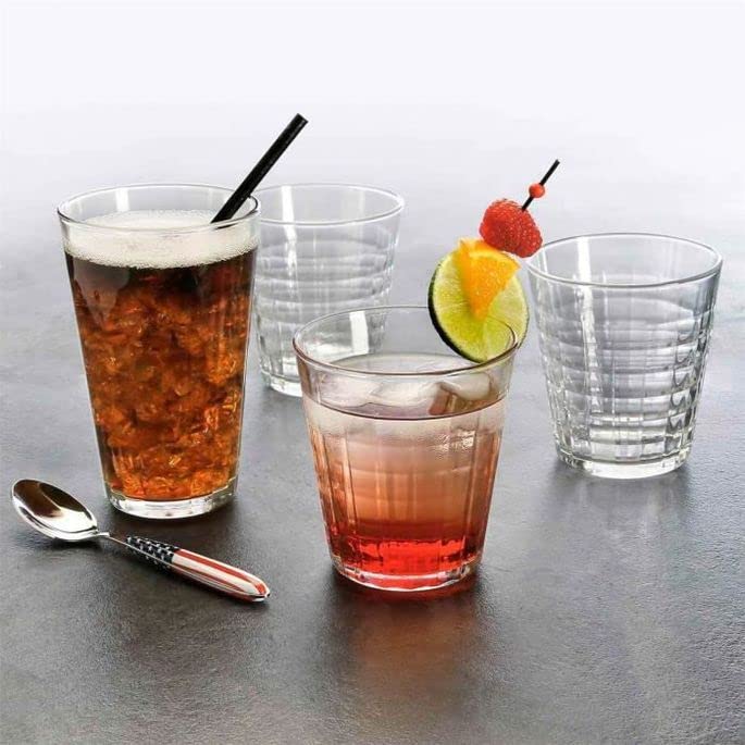 KIDZYMON Unbreakable Glass Tumbler Juice Glass Set of 6 Capacity 220 ml I Mojitto Glass Toughened Transparent Glass Tumbler Set of 6 I Size 825 CM Diameter 875 CM Height - Image 2