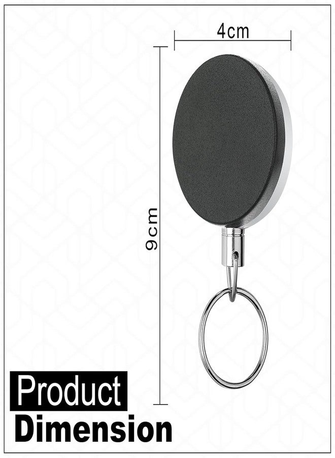 Spotink Metal Black Retractable Reel ID Card Holder, ID Badge Holder with Back Belt Clip, Card Holders (Pack of 2) - Image 2