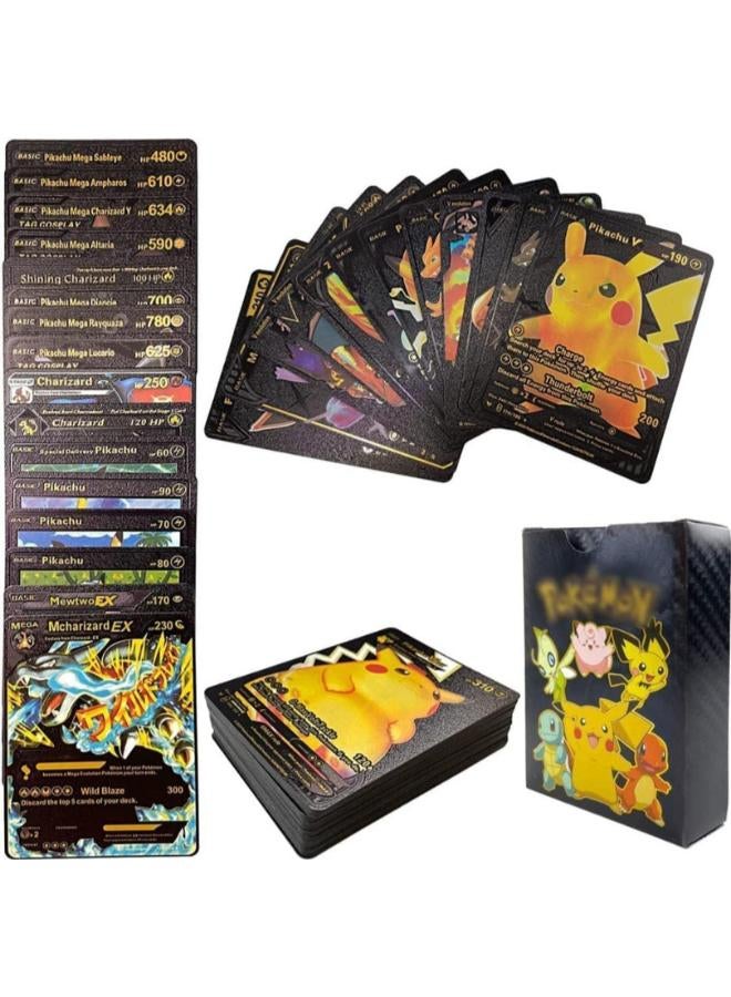 بوكيمون بلاك فويل 55 قطعة لعبة بطاقات متنوعة TCG Deck Box - بطاقات سلسلة V Vmax GX