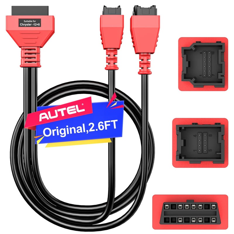 Autel Original OBD2 12+8 Adapter Cable for Chrysler, 2.6ft/ 0.8M OBDII 12 8 Security Gateway Bypass Cable Universal for FCA SGW Vehicles, Fit All Auto Scanners MK808 MX808 MS906PRO MS908S Elite Ultra - Image 1