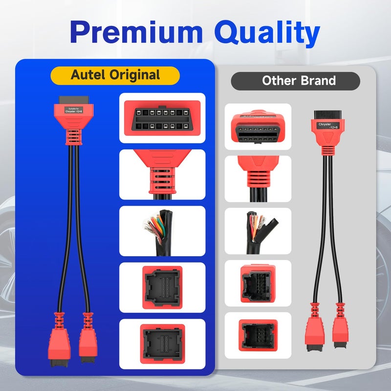 Autel Original OBD2 12+8 Adapter Cable for Chrysler, 2.6ft/ 0.8M OBDII 12 8 Security Gateway Bypass Cable Universal for FCA SGW Vehicles, Fit All Auto Scanners MK808 MX808 MS906PRO MS908S Elite Ultra - Image 4