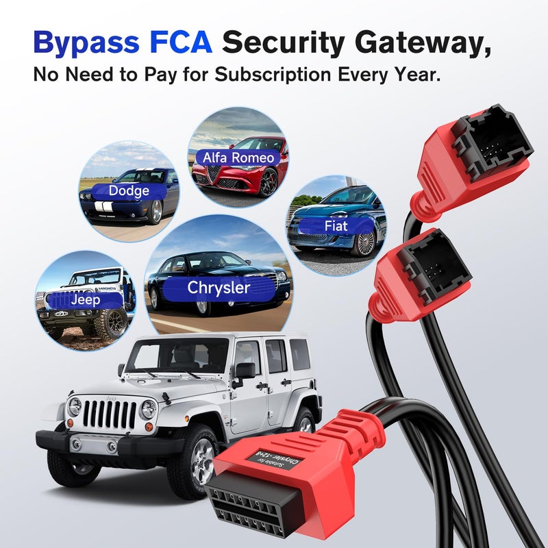 Autel Original OBD2 12+8 Adapter Cable for Chrysler, 2.6ft/ 0.8M OBDII 12 8 Security Gateway Bypass Cable Universal for FCA SGW Vehicles, Fit All Auto Scanners MK808 MX808 MS906PRO MS908S Elite Ultra - Image 2