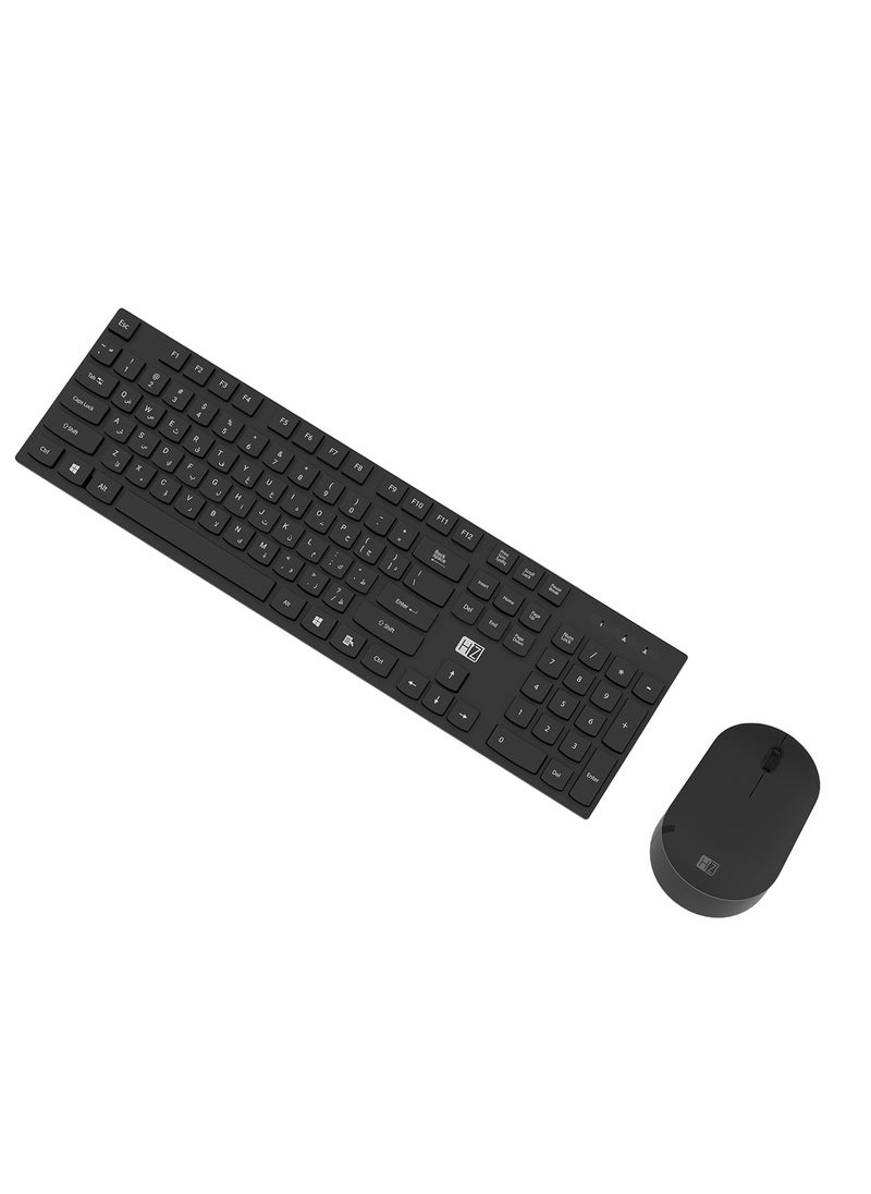 HEATZ - Wireless Keyboard and Mouse Combo zk15 Black - Image 1