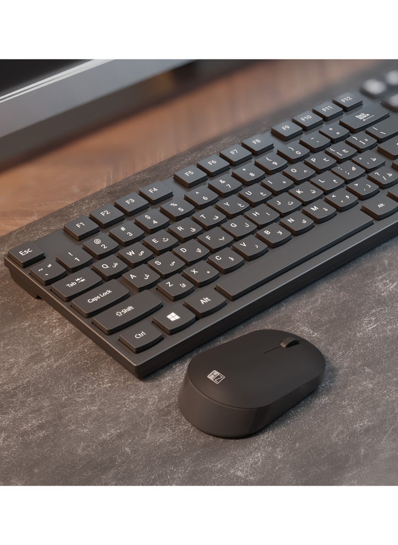 HEATZ - Wireless Keyboard and Mouse Combo zk15 Black - Image 1