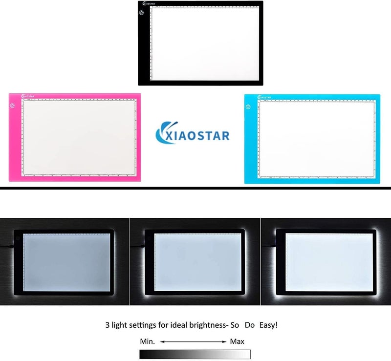 XIAOSTAR Light Box Drawing Pad, Tracing Board with Type-C Charge Cable and Brightness Adjustable for Artists, AnimationDrawing, Sketching, Animation, X-ray Viewing (A4-Blue) - Image 3