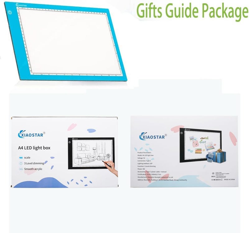 XIAOSTAR Light Box Drawing Pad, Tracing Board with Type-C Charge Cable and Brightness Adjustable for Artists, AnimationDrawing, Sketching, Animation, X-ray Viewing (A4-Blue) - Image 4