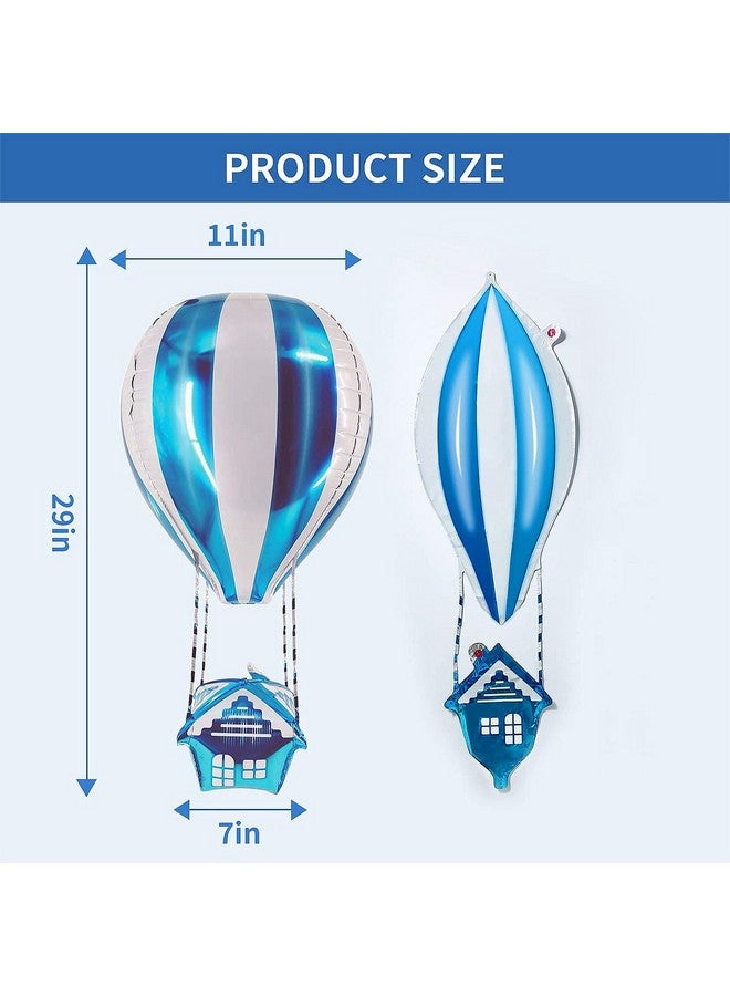 CHengQiSM 4D Color Hot Air Balloon Aluminum Balloon Hot Air Balloon Decorations Helium Balloon Mylar Foil Balloons Party Hot Air Balloon Floating Foil Balloons for Kids Themed Birthday Party Decor Balloon(4pcs) - Image 3