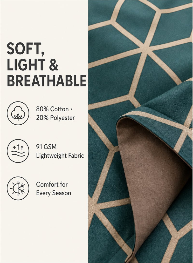 GOLDEN HOME 6 Piece King/Queen/Single size, geometric/lattice pattern duvet cover set. set includes 1 Comforter Cover, 1 Fitted Bedsheet, 4 Pillowcases - Image 3