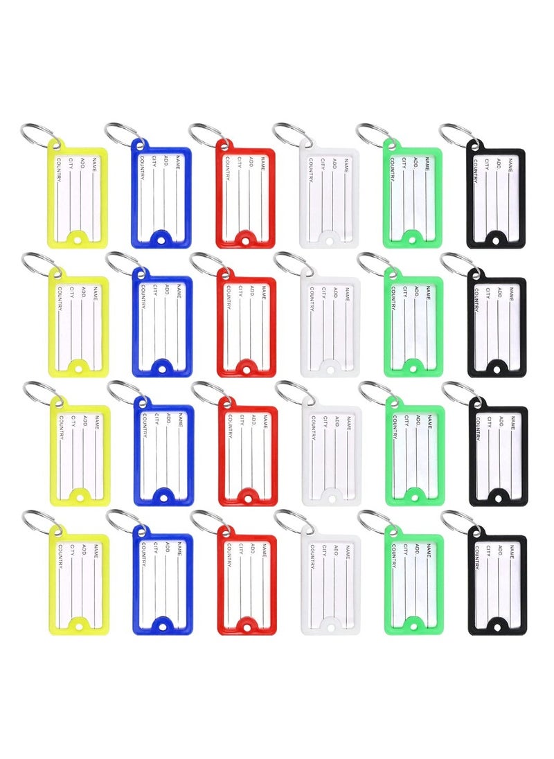 Generic 150 Plastic Key Tags with Labels for Home Travel Office 6 Color Options  - Image 1