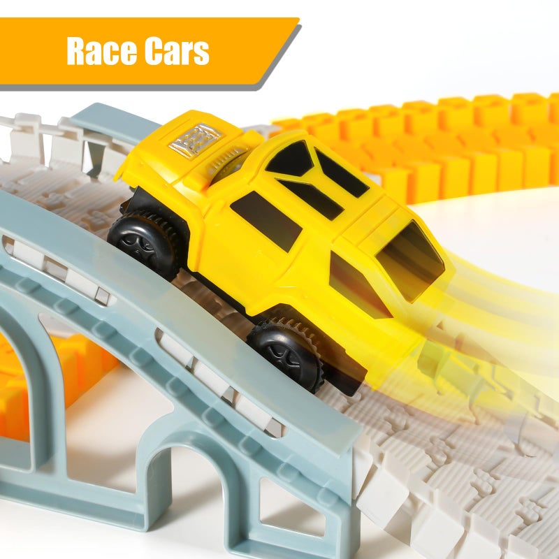 kizplays 260 PCS Construction Race Tracks for Kids Toys 2 Racing Cars 4 Construction Cars 1 Map  Flexible DIY Track Set Engineering Toys for 3 4 5 6 Year Old Boys Girls - Image 3