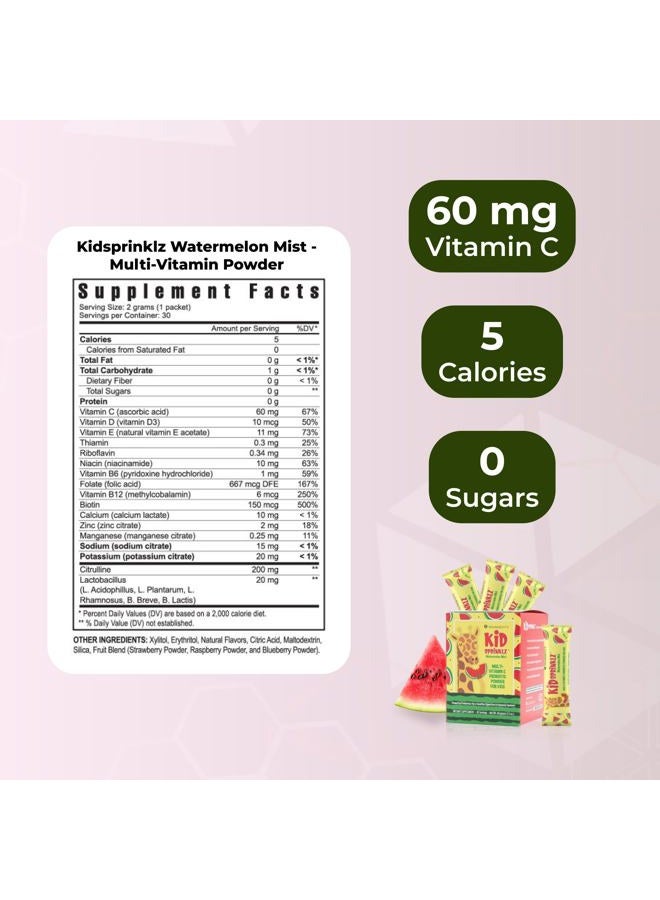 youngevity Kidsprinklz Watermelon Mist - Multi-vitamin Powder, 60g (2.1oz) - Image 3