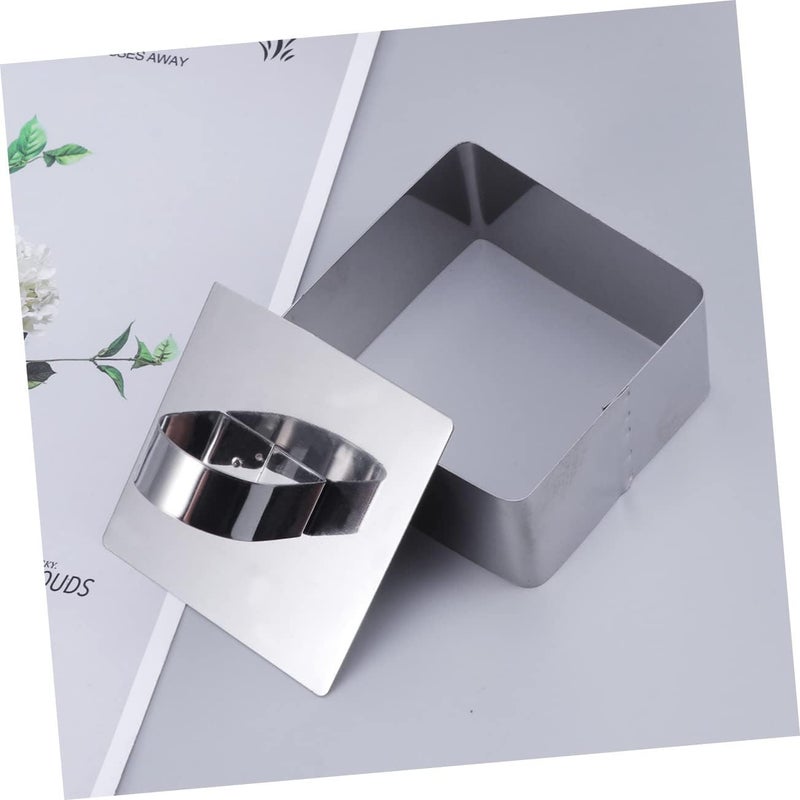 Baking Mold,Cake Pans Square Mousse Cutter Cake Baking Mold 430 Stainless Steel Non-Stick for DIY Cookies Chocolates(3pcs) - Image 3