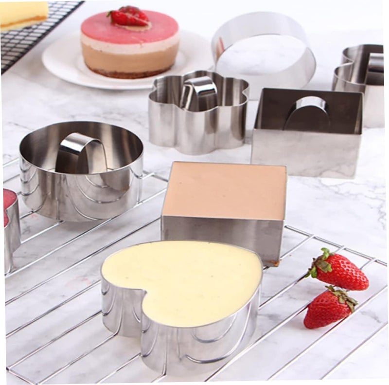 Baking Mold,Cake Pans Square Mousse Cutter Cake Baking Mold 430 Stainless Steel Non-Stick for DIY Cookies Chocolates(3pcs) - Image 2