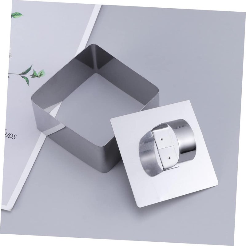 Baking Mold,Cake Pans Square Mousse Cutter Cake Baking Mold 430 Stainless Steel Non-Stick for DIY Cookies Chocolates(3pcs) - Image 4