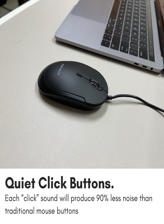 Macally Wired USB C Mouse for Mac and PC - Slim, Quiet, and Reliable - 3 Button, Scroll Wheel, and 4 DPI Mode Type C Mouse for Laptop, MacBook Pro/Air, iMac - Plug and Play Wired Mouse USBC - Black - Image 5