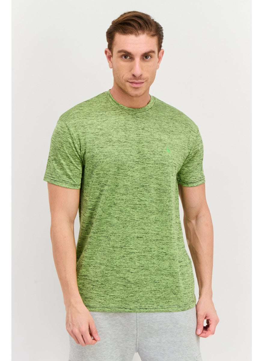 Tailorbyrd Men Round Neck Long Sleeve Embroidered Logo T-Shirts, Green  - Image 1