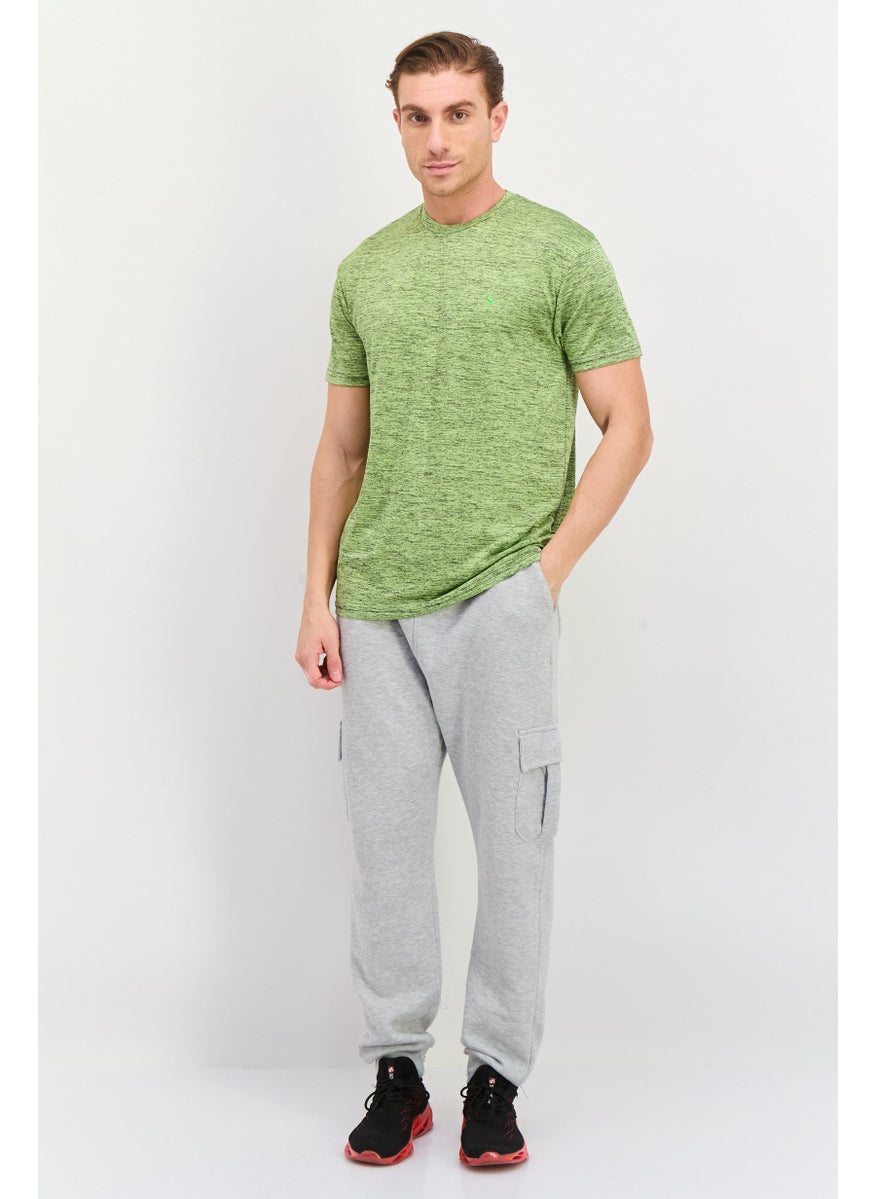 Tailorbyrd Men Round Neck Long Sleeve Embroidered Logo T-Shirts, Green  - Image 4