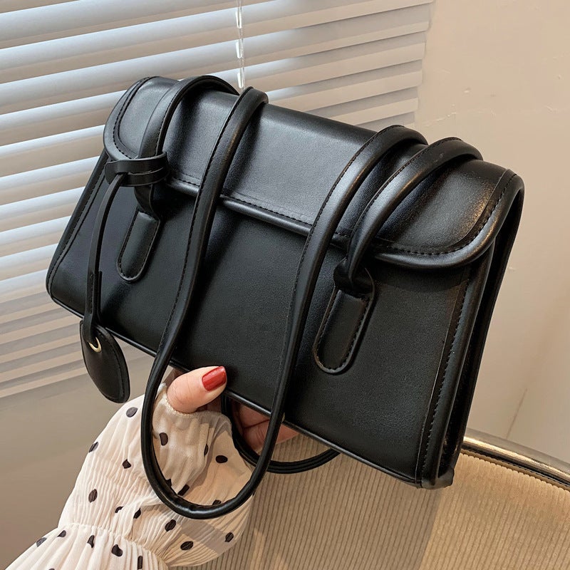 French Niche Bag Women'S 2025 Trendy Texture Shoulder Bag, Fashionable And Versatile Satchel Baguette Armpit Bag - Image 3