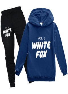 white fox Unisex long Sleeve Stylish Top hoodie cotton sweatshirts for Boys Girls Kid Children
