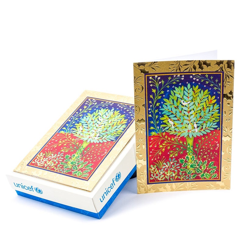 Hallmark UNICEF Boxed Christmas Cards Peaceful Holly Tree 20 Cards and 21 Envelopes 1XPX2032 - Image 3