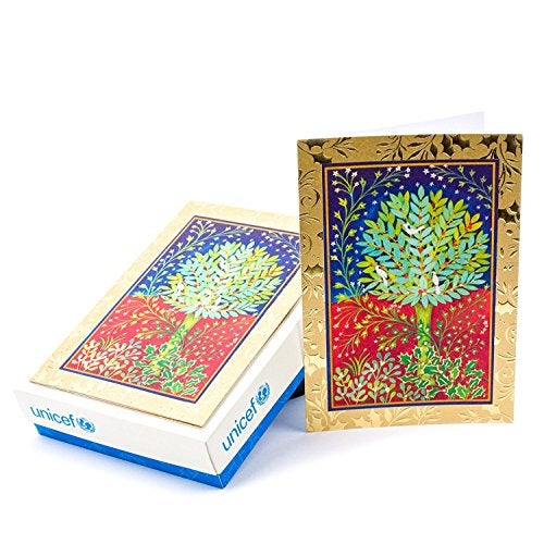 Hallmark UNICEF Boxed Christmas Cards Peaceful Holly Tree 20 Cards and 21 Envelopes 1XPX2032 - Image 1