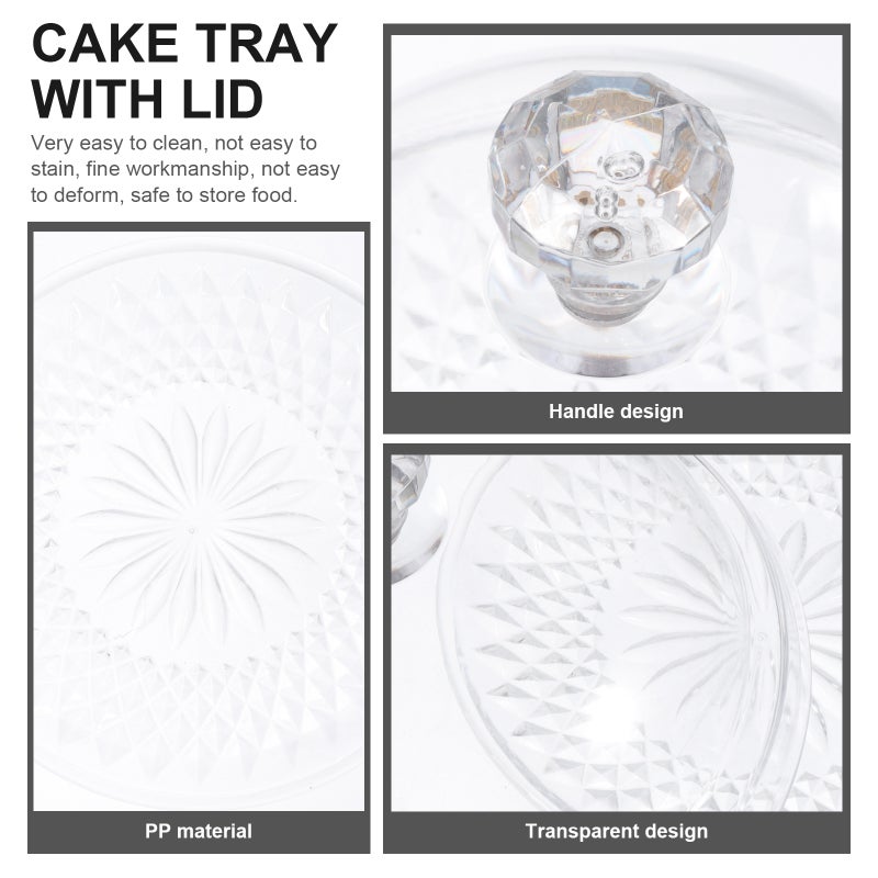 1 set of Cover Tray Smooth Cake Serving Tray Western Round Plate - Image 5