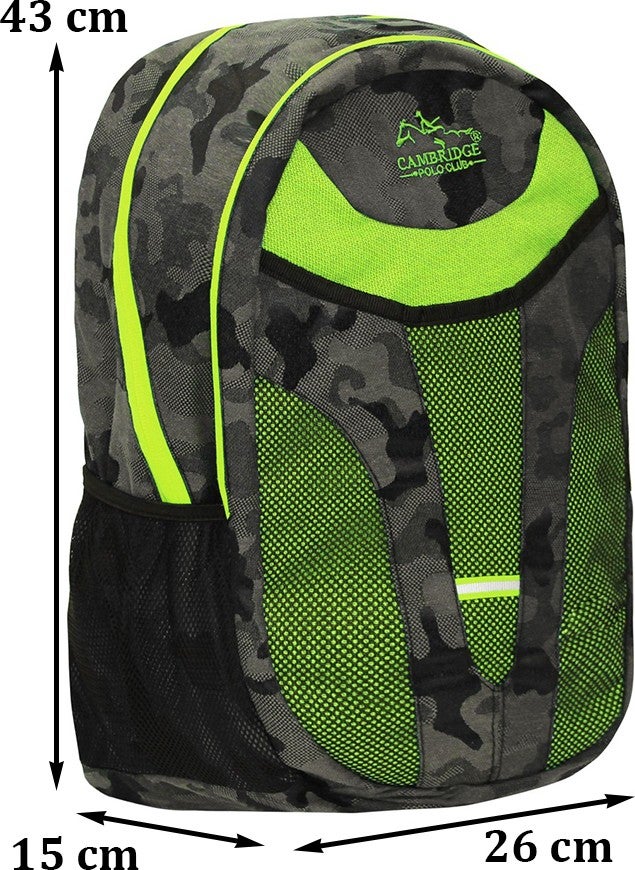 Cambridge Polo Club - Unisex Backpack with Side Pocket, Waterproof Fabric Base and Back Shock Absorbing Support - Image 1