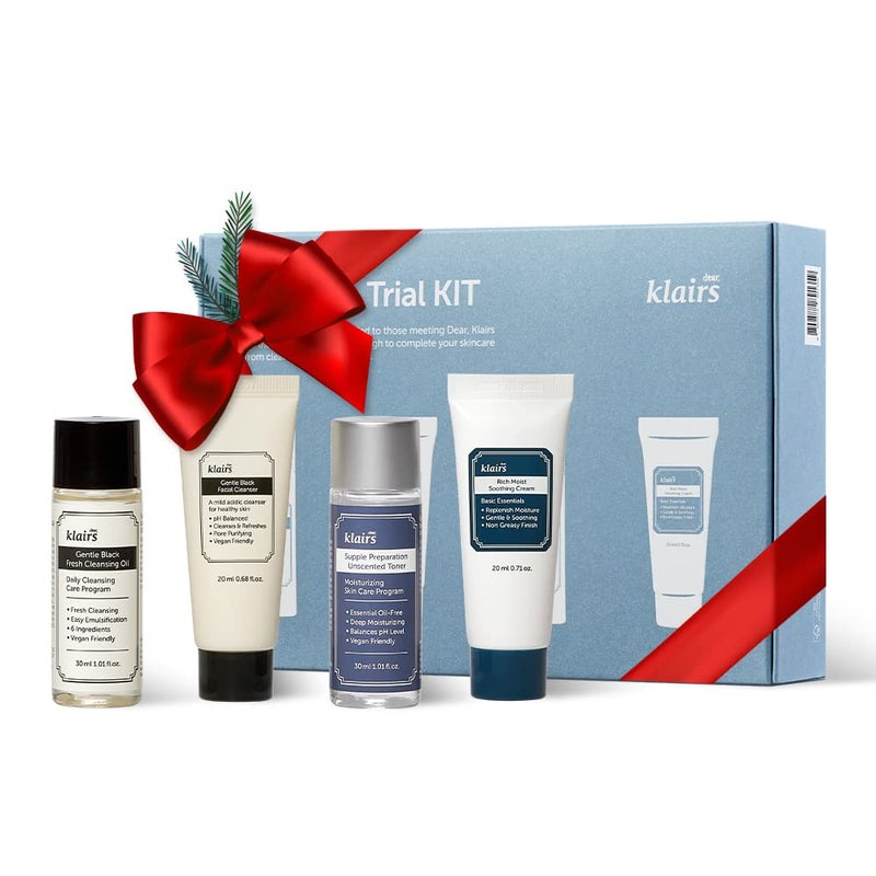 DearKlairs Skincare Trial Kits, Mini Size (Cleansing Oil, Cleanser, Toner, Cream), Travel Must Haves, Skincare Gift Set - Image 4