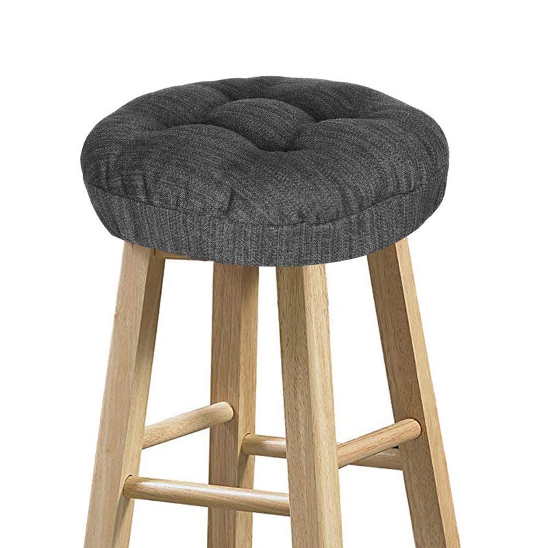 BAIBU baibu Stool Covers Round Super Soft Round Bar Stool Cushion Covers Seat Cushion  One Cushion OnlyGrayBlack14 35 cm 