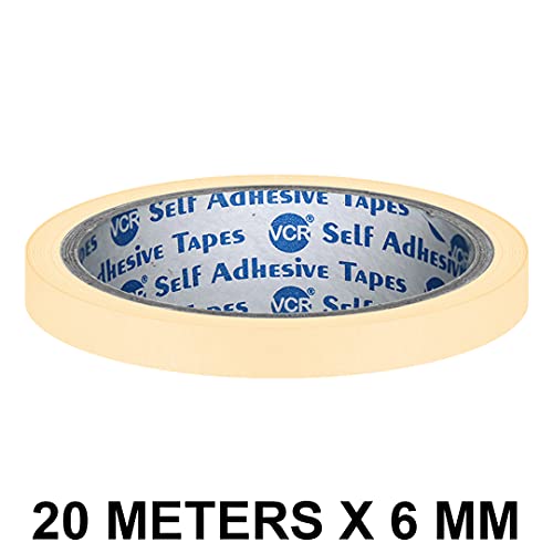 VCR Masking Tape - 20 Meters in Length 06mm / 0.25" Width - 1 Roll Per Pack - Easy Tear Tape, Best for Carpenter, Labelling, Painting and leaves no residue after a peel. - Image 2