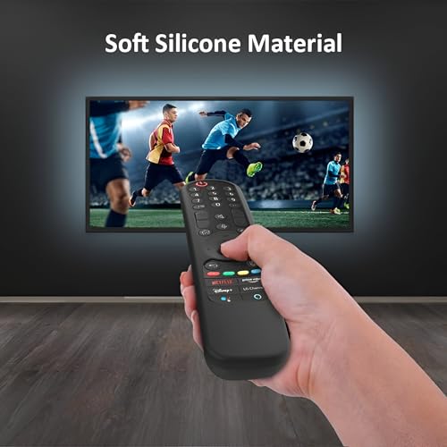 RAYA Silicone TV Remote Cover Compatible with LG Smart TV Remote LG-AN-MR21GA / LG-MR22GA Magic Remote Case with Lanyard [Remote NOT Included] (Black) - Image 5