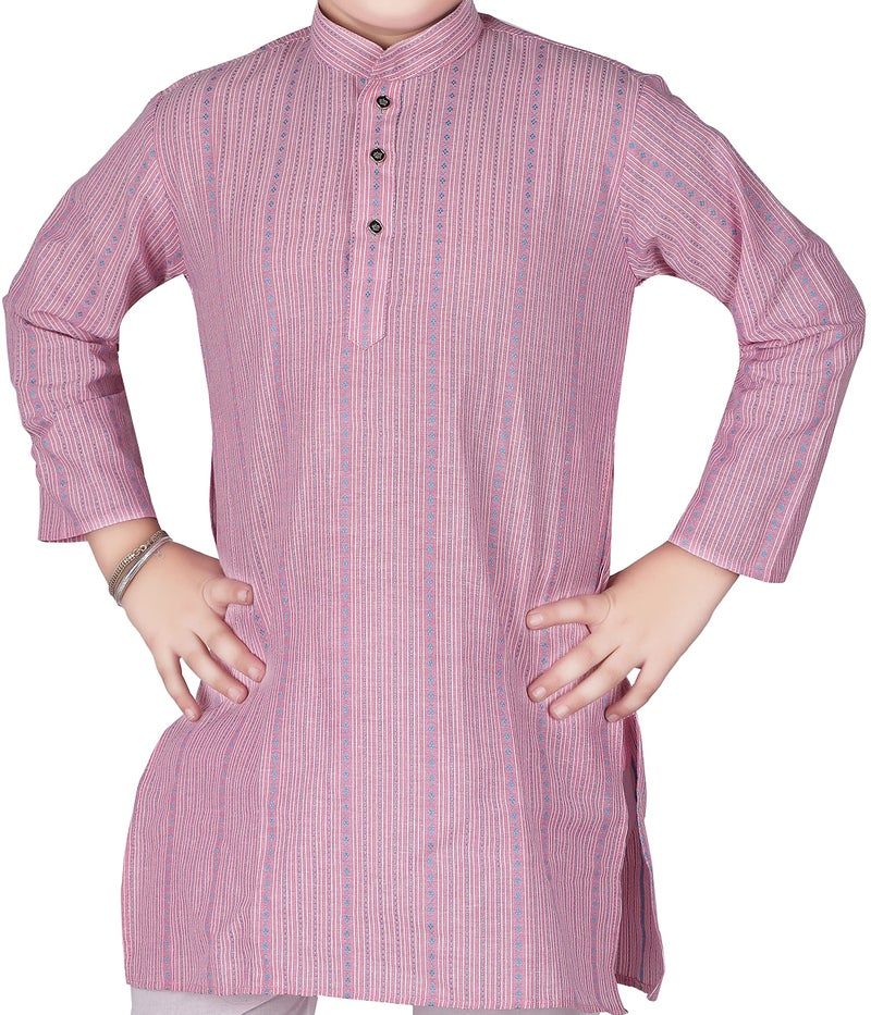 Pro-Ethic Style Developer Cotton Solid Kids Kurta Pyjama For Boys | Kurta Paijama Set, (S-145) (Pink, 4-5 Years) - Image 5