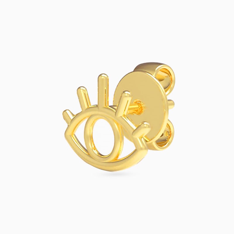 Miss L' by L'azurde Eye Stud Earrings in 18K Gold - Image 4