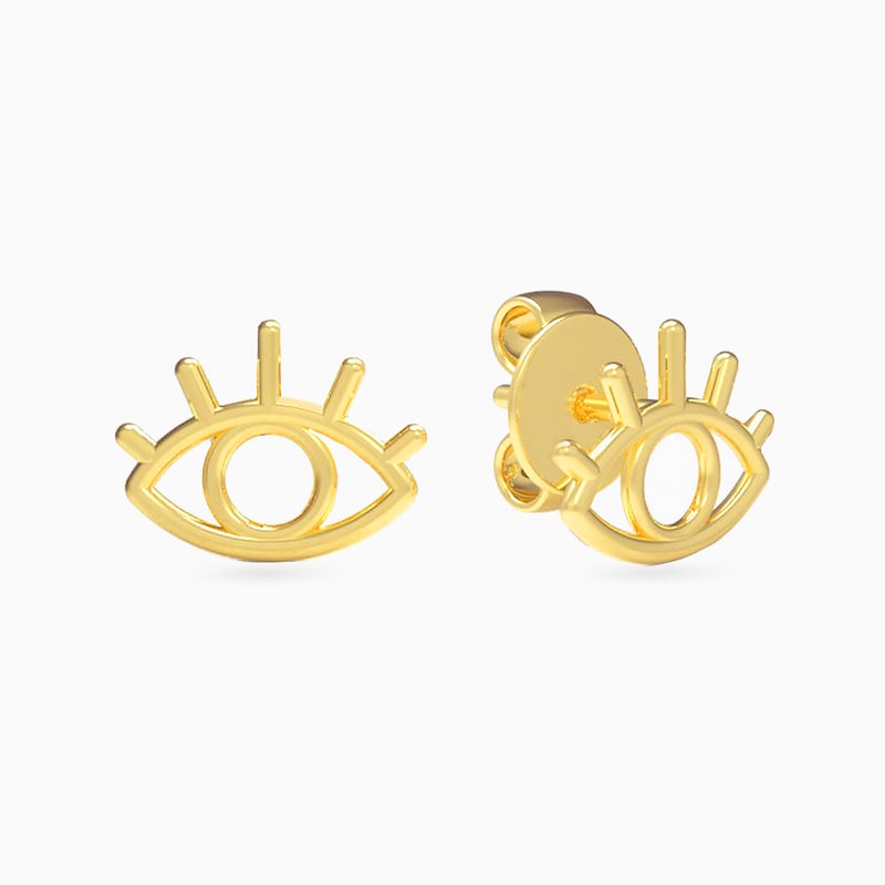 Miss L' by L'azurde Eye Stud Earrings in 18K Gold - Image 1