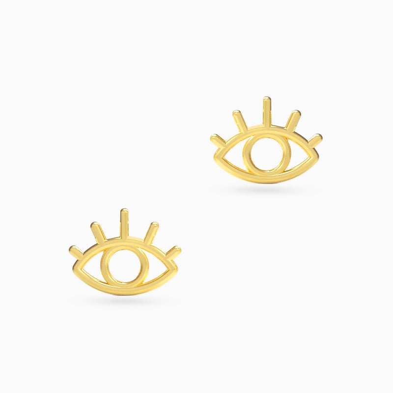 Miss L' by L'azurde Eye Stud Earrings in 18K Gold - Image 3