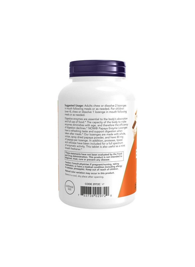 now Supplements Papaya Enzyme With Mint And Chlorophyll Digestive Support* 360 Chewable Lozenges - Image 4
