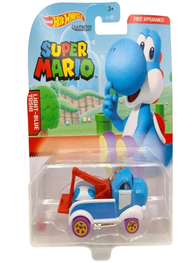 Hot Wheels Super Mario Light Blue Yoshi Character Cars - Image 1