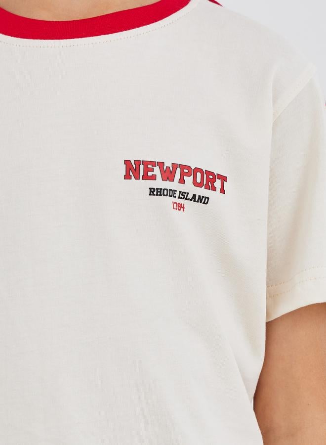 Styli Slogan Print T-Shirt and Shorts Set - Image 3