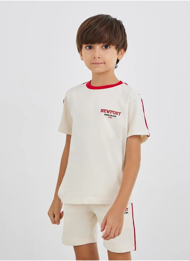 Styli Styli Slogan Print T-Shirt and Shorts Set