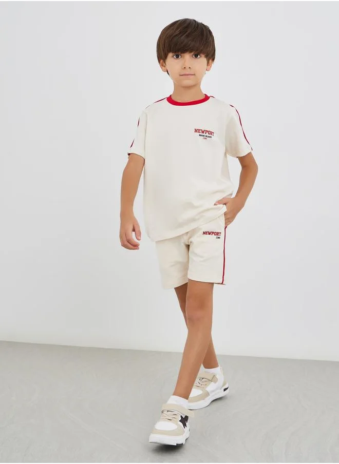 Styli Styli Slogan Print T-Shirt and Shorts Set