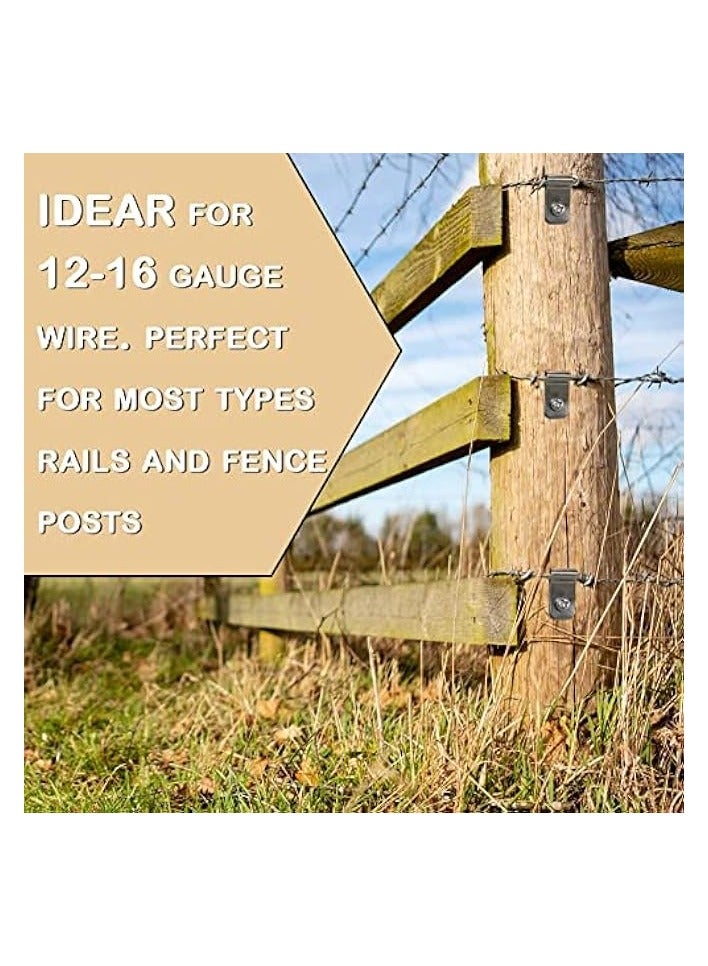 erorex 200 Pcs Solar Panel Cable Clips, Fence Wire Clamps, Photovoltaic Cable Clips, Trailer Frame Wire Clamp Clips, Stainless Steel Wire Clips for Mount 12-16 Gauge (100 Wire Buckle +100 Screws) - Image 3