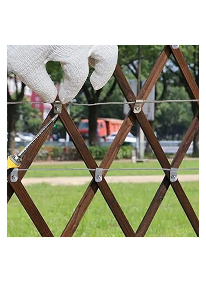 erorex 200 Pcs Solar Panel Cable Clips, Fence Wire Clamps, Photovoltaic Cable Clips, Trailer Frame Wire Clamp Clips, Stainless Steel Wire Clips for Mount 12-16 Gauge (100 Wire Buckle +100 Screws) - Image 2