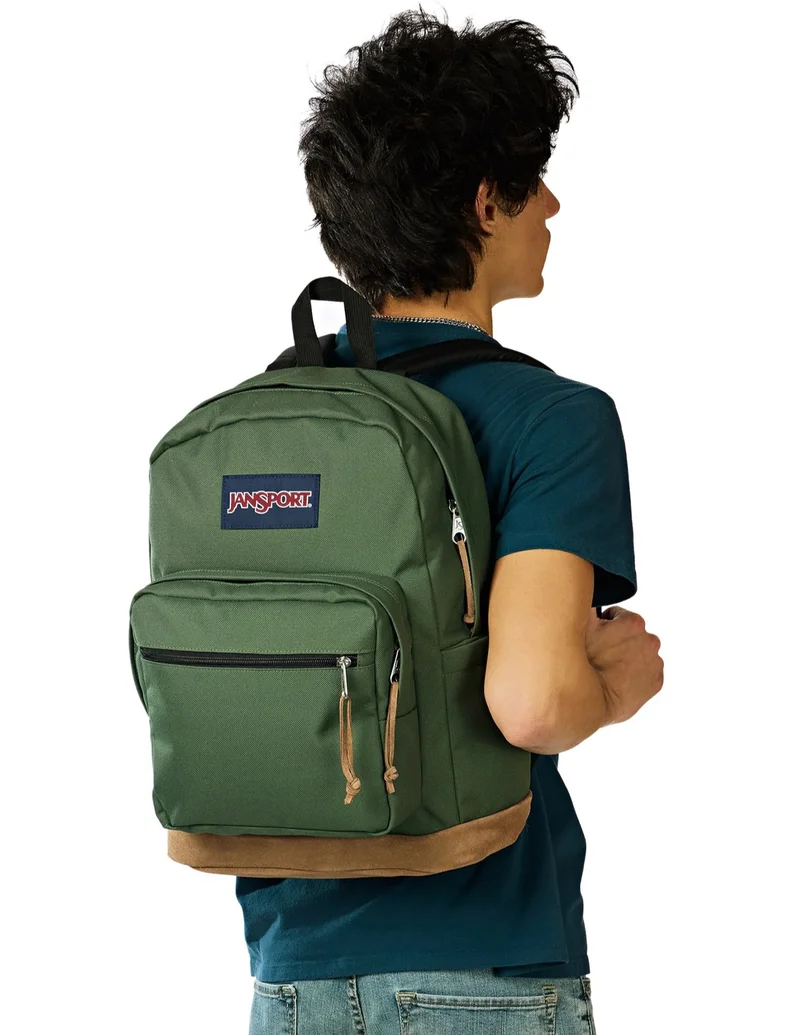 JANSPORT Right Pack Large Premium Fabric Unisex Laptop Backpack - Cargo Green