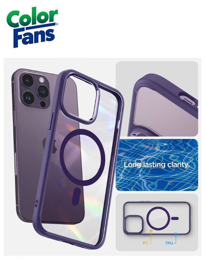 كولور فانس جراب هجين فائق ماج فيت لهاتف آيفون 14 برو ماكس مضاد للاصفرار - بنفسجي داكن - Image 3