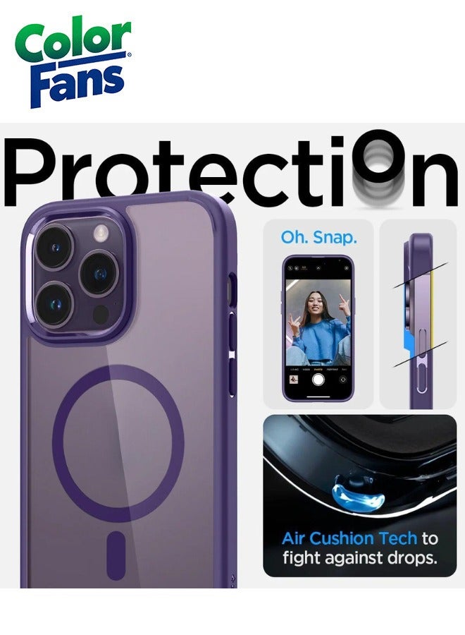 كولور فانس جراب هجين فائق ماج فيت لهاتف آيفون 14 برو ماكس مضاد للاصفرار - بنفسجي داكن - Image 4
