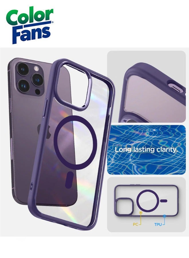 كولور فانس جراب هجين فائق ماج فيت لهاتف آيفون 14 برو ماكس مضاد للاصفرار - بنفسجي داكن - Image 5