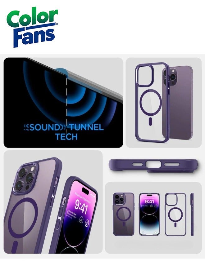 كولور فانس جراب هجين فائق ماج فيت لهاتف آيفون 14 برو ماكس مضاد للاصفرار - بنفسجي داكن - Image 2